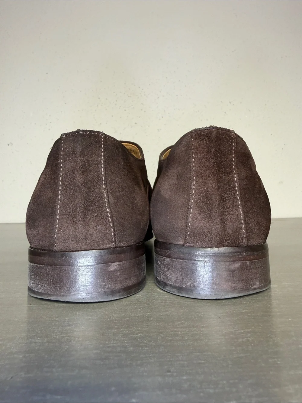 Paul Fredrick Brown Suede Double Monk Strap Shoes Men’s Size 8.5 Made In Italy
